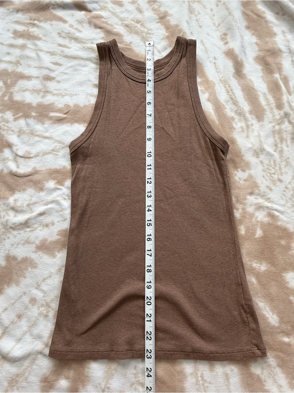 Brown Ribbed Tank Top - Picture 3 of 6